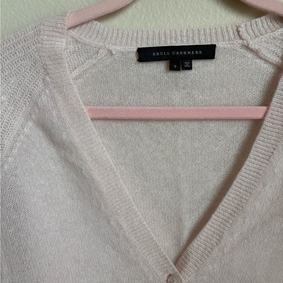 Skull Cashmere Cardigan in Soft Pastel Pink with Luxurious Knit - Picture 6 of 6